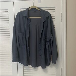 Zara Women's Gray Button Down Shirt